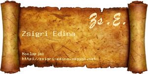 Zsigri Edina névjegykártya