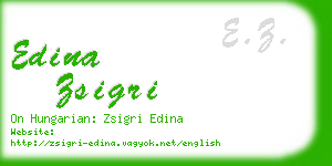 edina zsigri business card